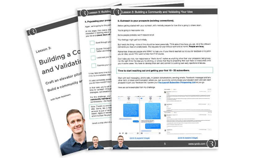 Find a Profitable Business Idea Course Lesson 3 Worksheet: Building a Community and Validating Your Idea