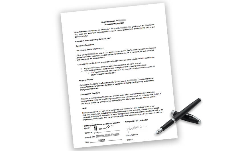 Freelance Content Marketing Consultant Contract Template Ryan Robinson
