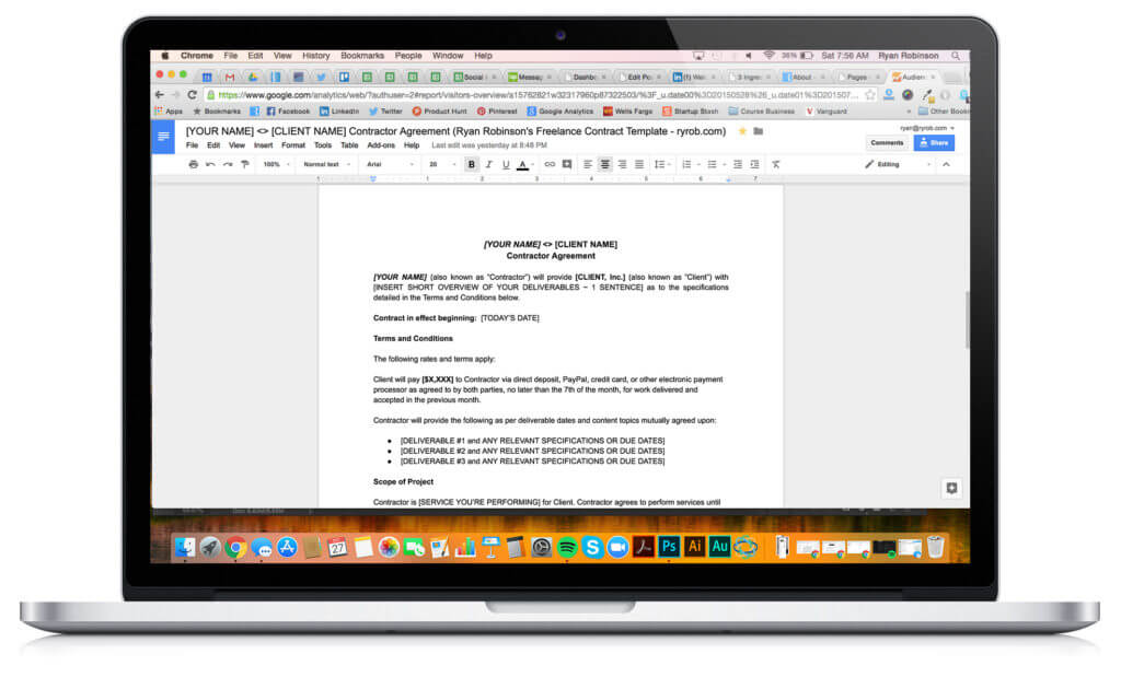 Freelance Contract Template Screenshot Image ryrob Ryan Robinson