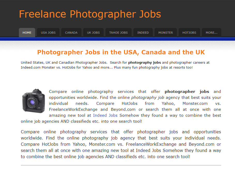 Best Freelance Job Websites Freelance Photographer Jobs