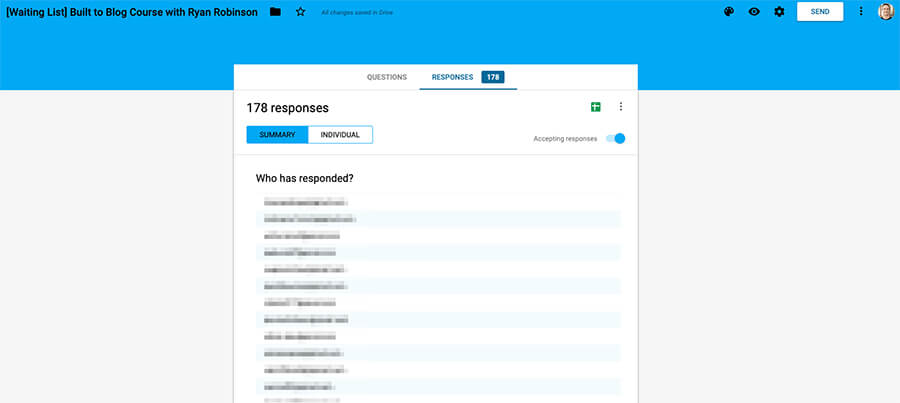 How to Start a Business Survey Google Forms Screenshot Example