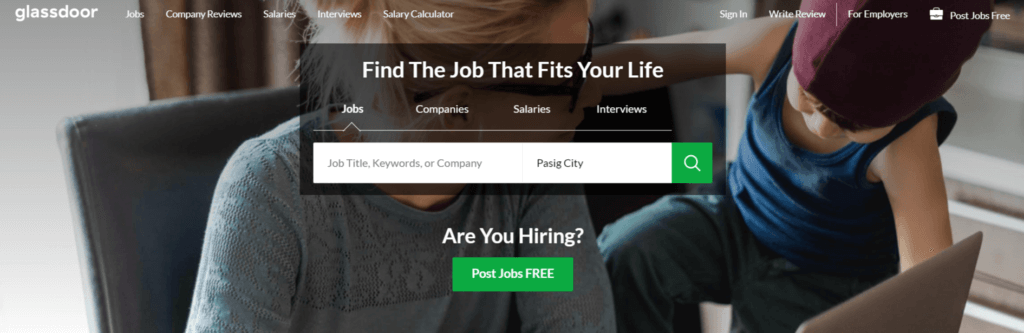 Sites web d'emplois à distance Glassdoor
