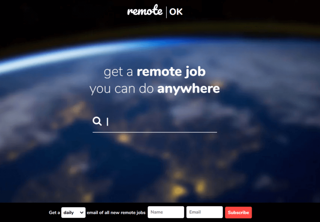 Sites web d'emplois à distance Remote.ok