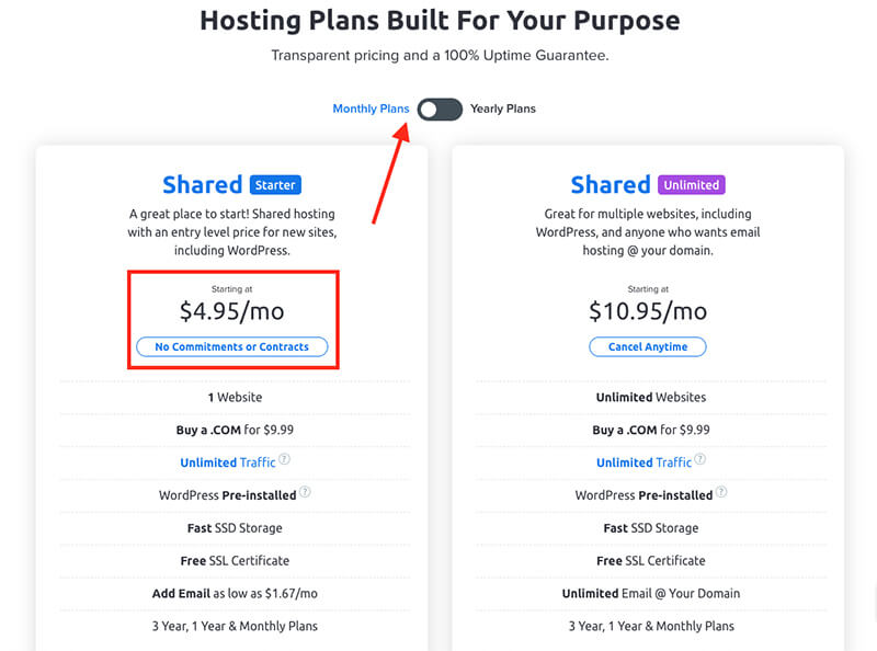 Dreamhost Plan Options for Monthly Billed Web Hosting Month to Month Payments Dreamhost Plans