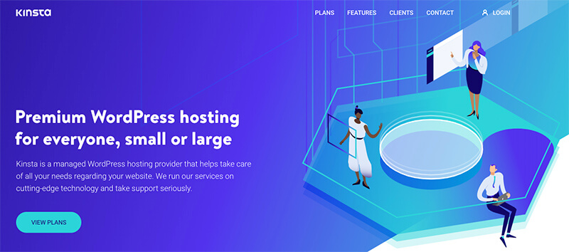 Kinsta Homepage for Monthly Billed Web Hosting Plans