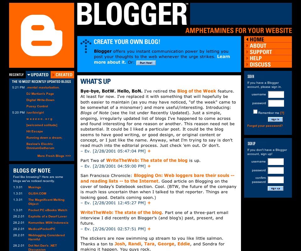 când a cumpărat Google platforma Bloggr istoria Blogging-ului