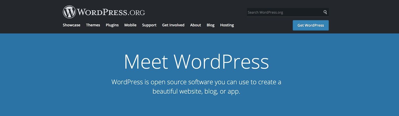 Difference Between WordPress.org and WordPress.com Homepage of WordPress.org