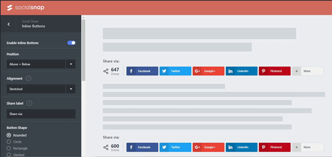 SocialSnap Customizable Share Widget Blogging Tool