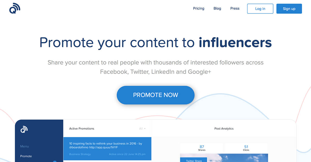Top Blogging Tools Quuu Promote to Influencers