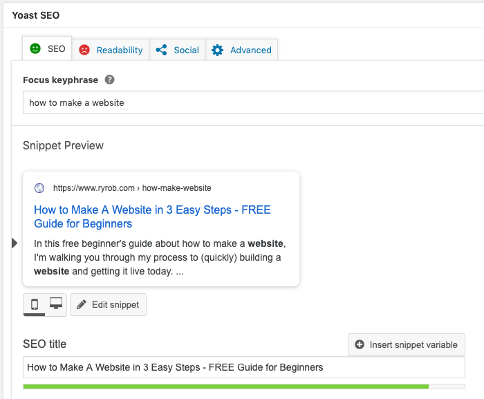 Yoast SEO WordPress Plugin on How to Make a Website Today