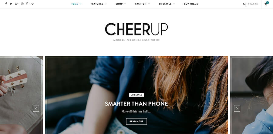 CheerUp Modern WordPress Theme para Bloggers