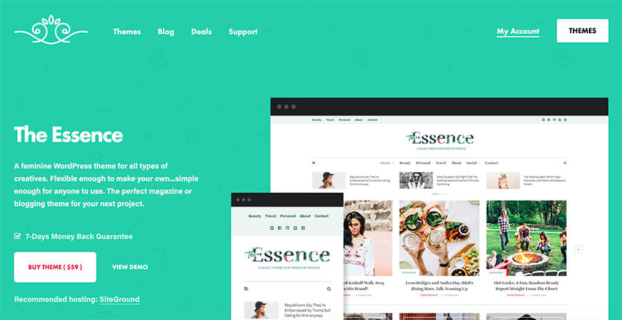 The Essence WordPress Theme para Lady Bloggers