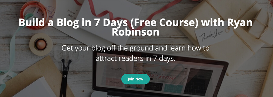 Free Blogging Course to Build a Blog in 7 Days with Ryan Robinson