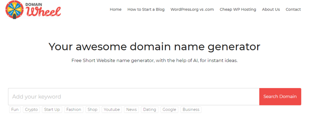 Domain Name Generator (Instant Ideas, no Ads) - DomainWheel