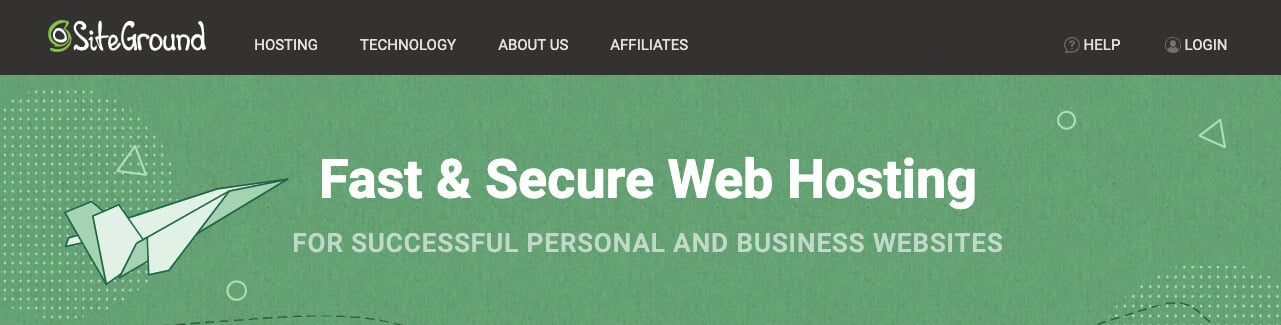 SiteGround Homepage Screenshot of Cheap Web Hosting