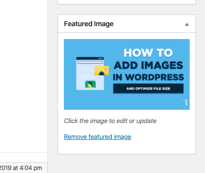 Featured Image Screenshot Example