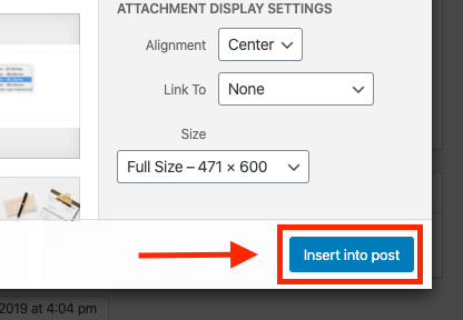Insert Image Button in WordPress