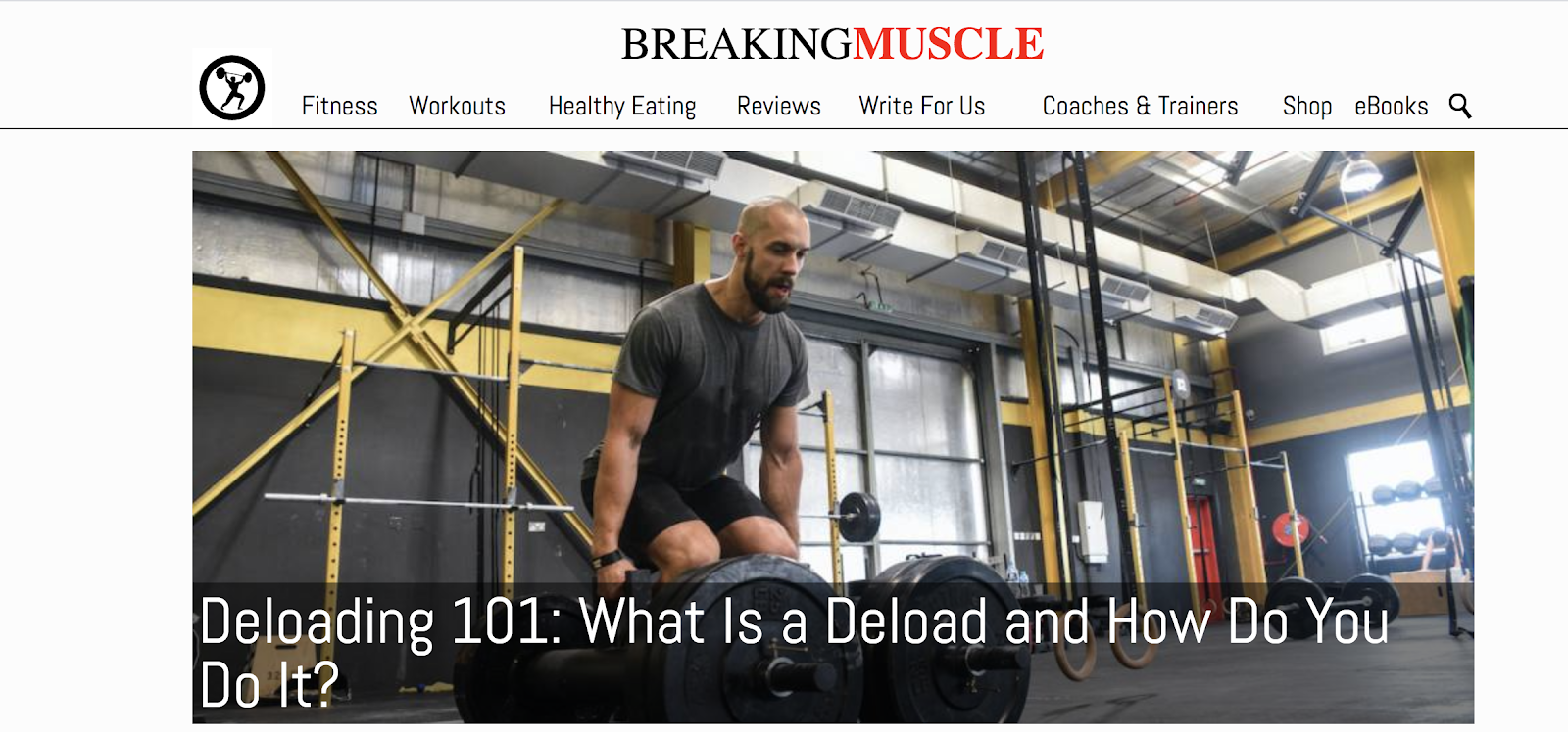 Exemplo de Breaking Muscle de como nomear bem um blog (captura de tela)