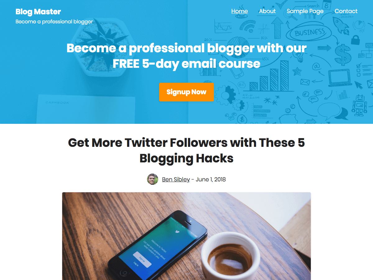 Challenger WordPress Themes for Bloggers (Screenshot of Theme)