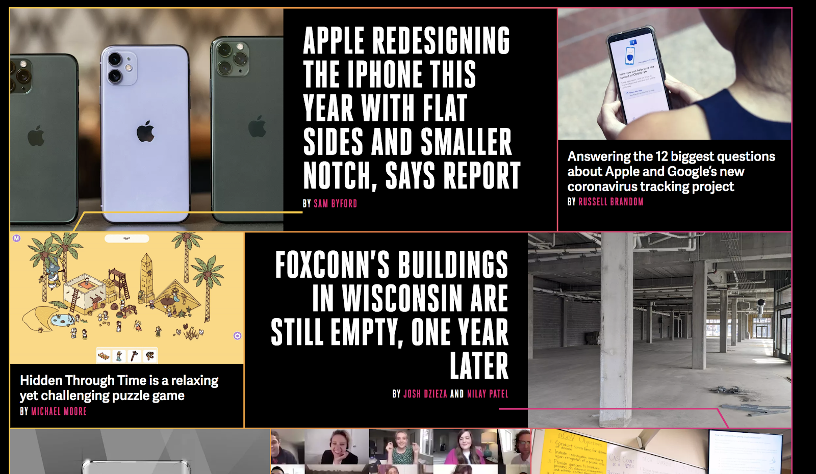 The Verge Blog Homepage Design (Screenshot)