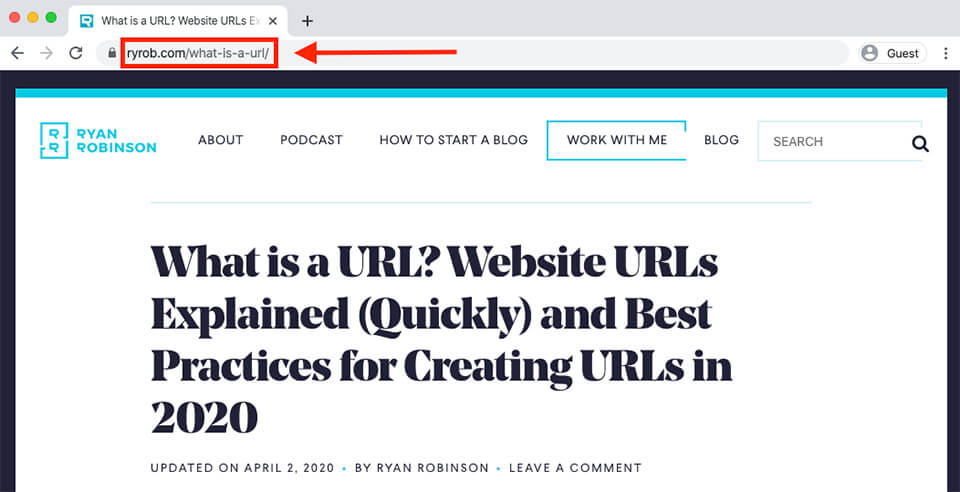 What is the URL of a website?