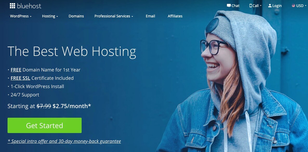 Bluehost Reviews (25 Honest Reviews) Homepage Screenshot