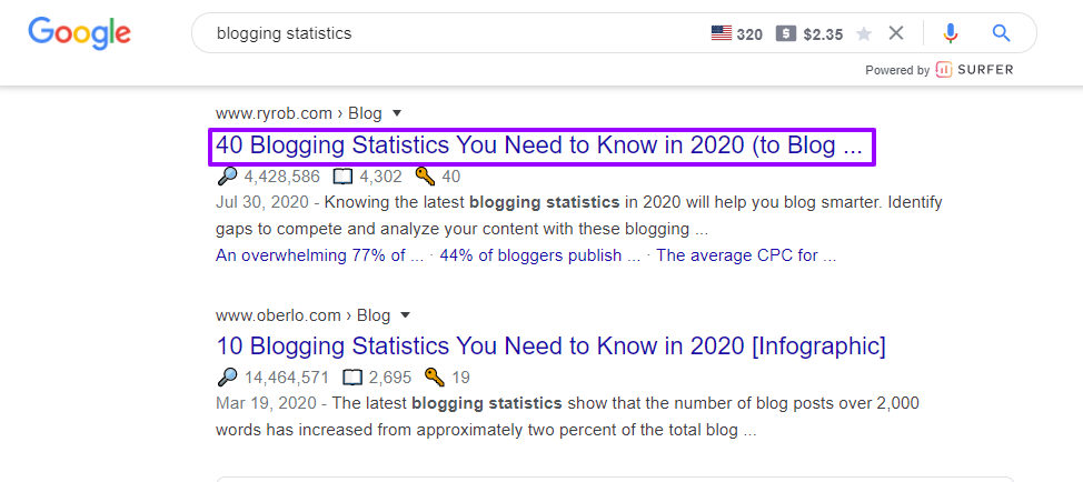 On-Page SEO Example of Writing an SEO Title (Meta Title) Screenshot