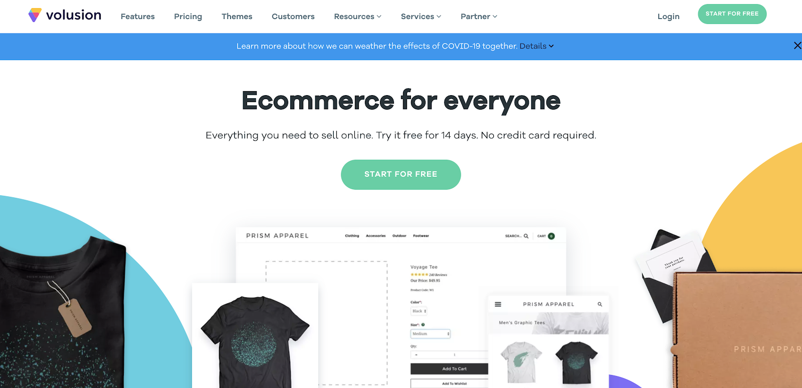 Volusion eCommerce Website Builder (Homepage Screenshot)