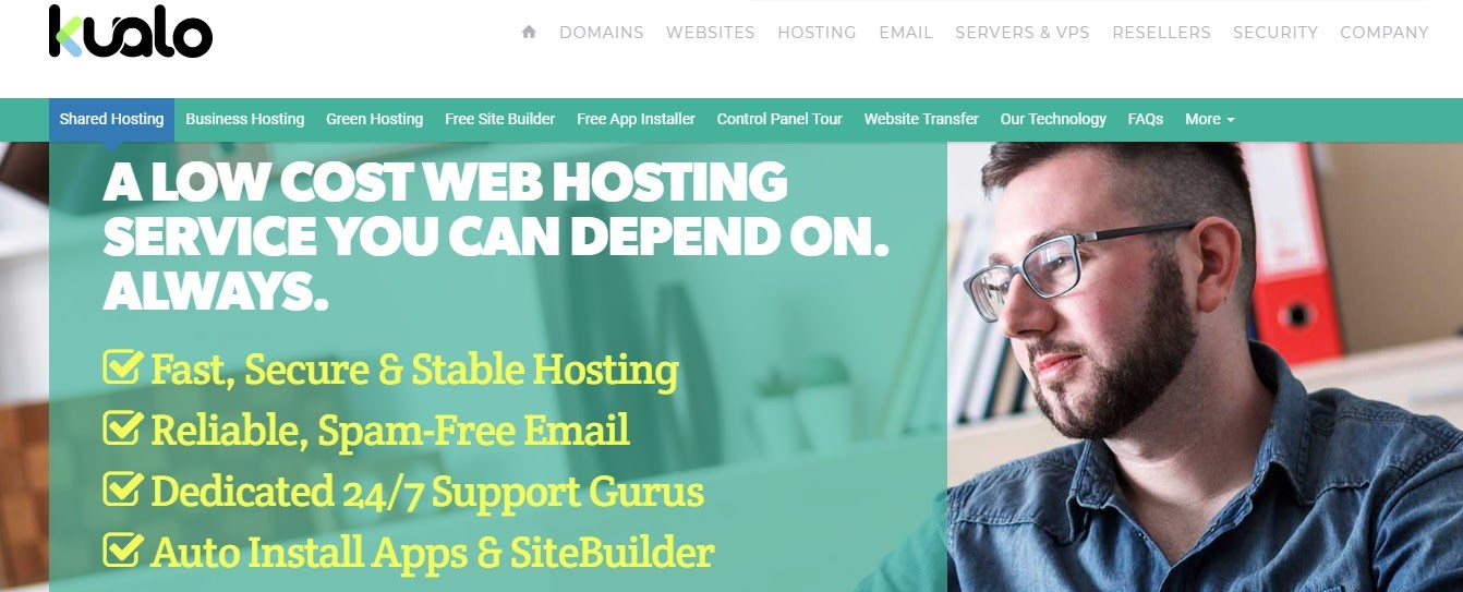 Kualo Green Web Hosting Plans (Screenshot of Landing Page)