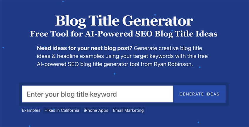 Blog Title Generator Tool (AI-Powered) SEO Blog Titles Tool Screenshot