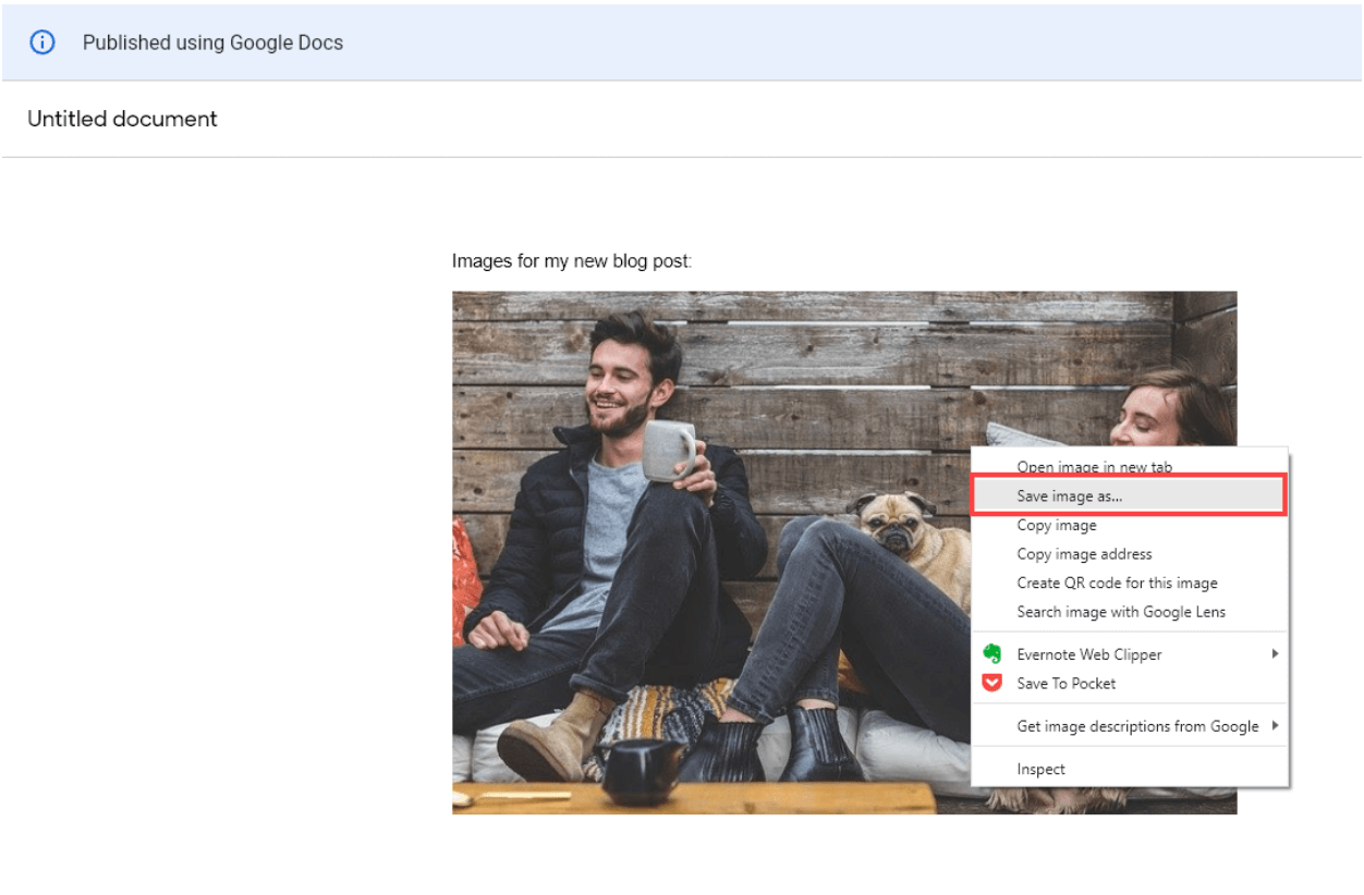 Googles Docs Save Image As Option (Screenshot)
