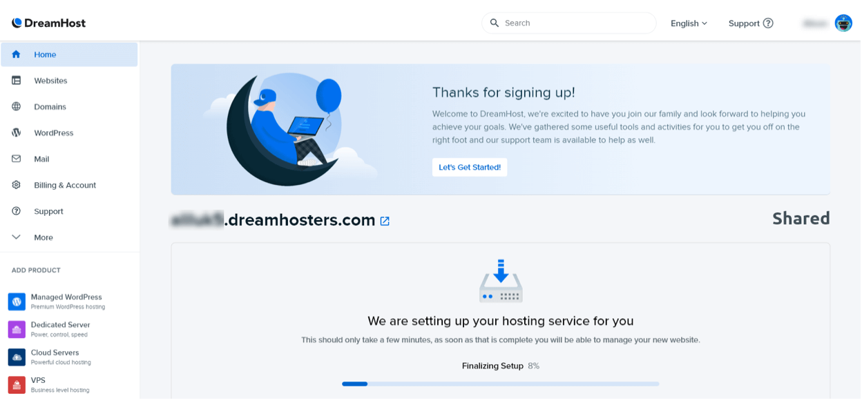 dreamhost control panel