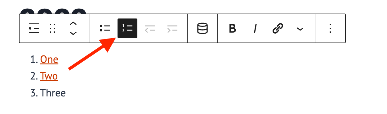 Numbered List Block Example (Gutenberg)