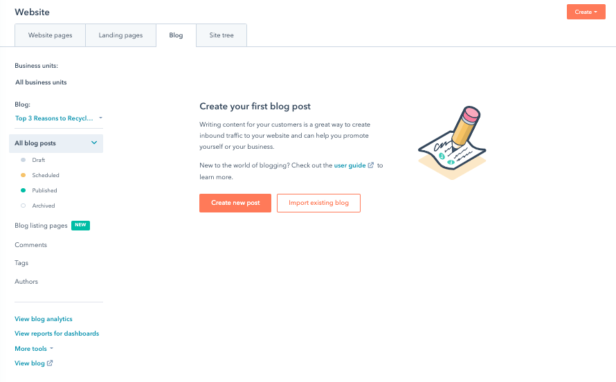 Creating Blog Posts in HubSpot