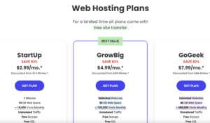 Best Cheap Hosting Providers - SiteGround Plans Comparison