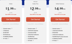 Namecheap Pricing Plans comparison