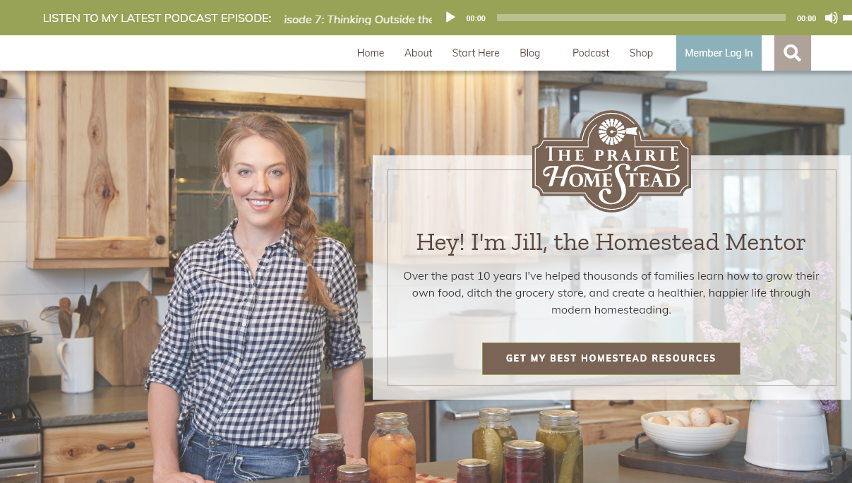 The Prairie Homestead (Example of a Mom Blog for Inspiration)