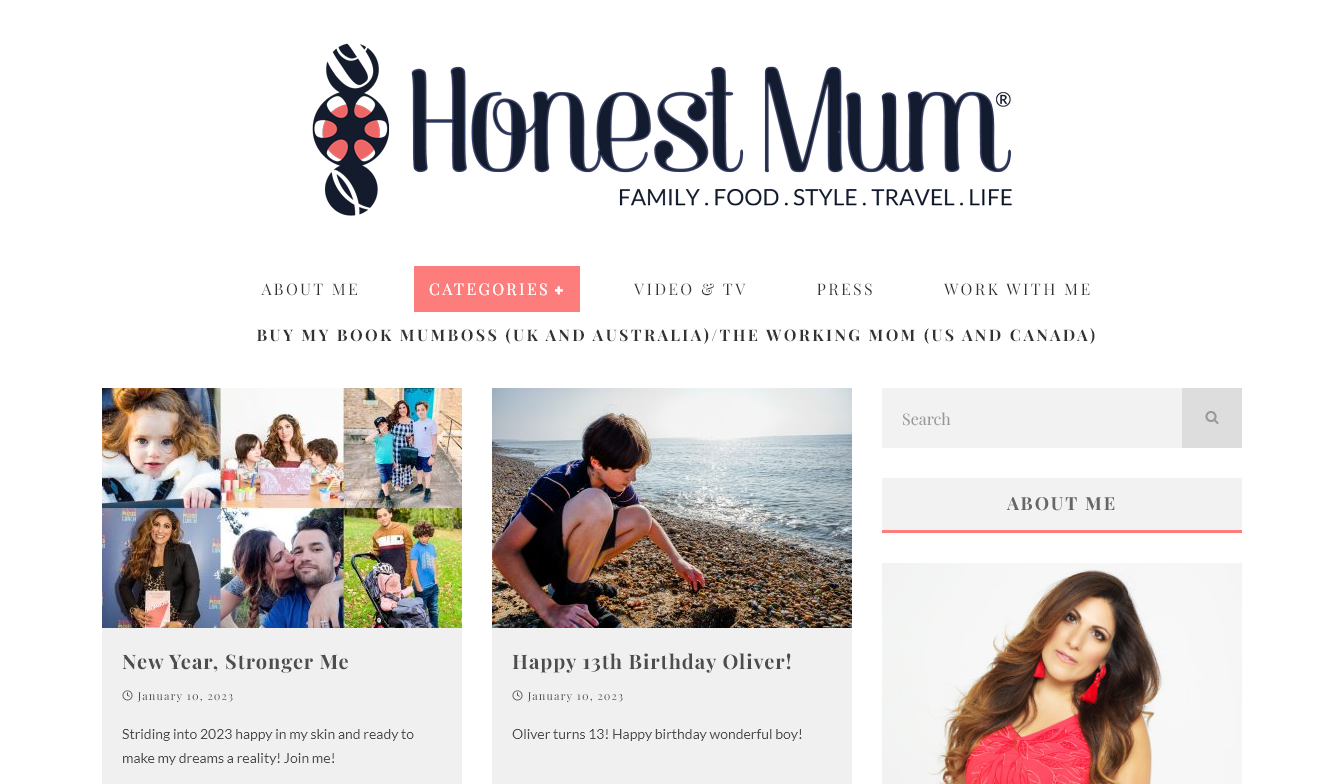 Honest Mum Blog Screenshot (Example)