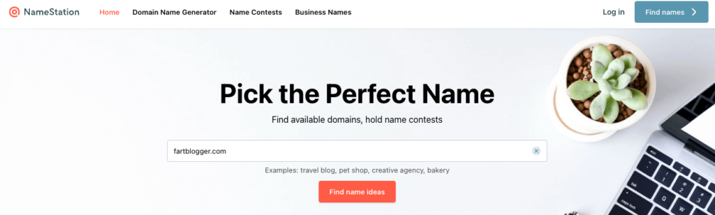 NameStation Domain Name Generator (Screenshot)