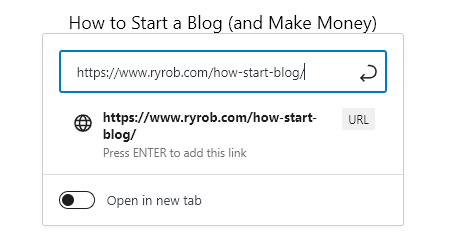 Copying and pasting or typing in the full URL of a post to find it in the WordPress link search