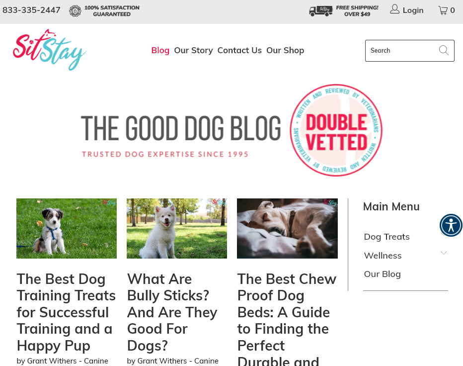 The Good Dog Blog by Sit Stay (Pet Blog Examples) Screenshot