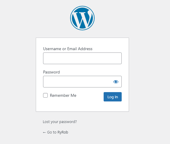 WordPress Login Admin Area Screenshot