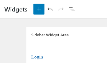 Sidebar Widget Area Example of Login Button for WordPress