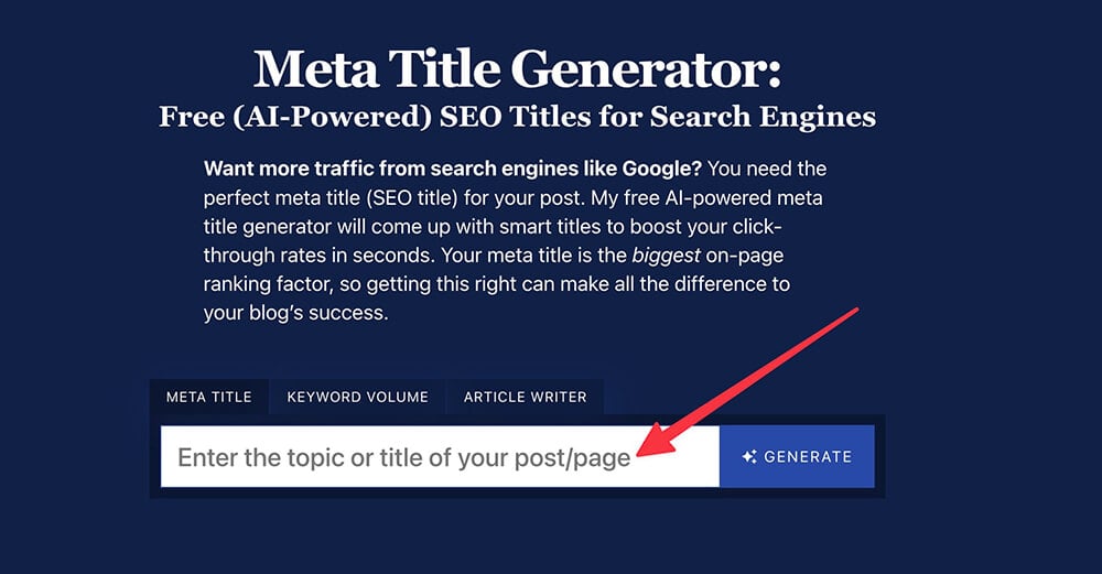Meta Title Generator Tool (Free SEO Title Writing) Featured Image