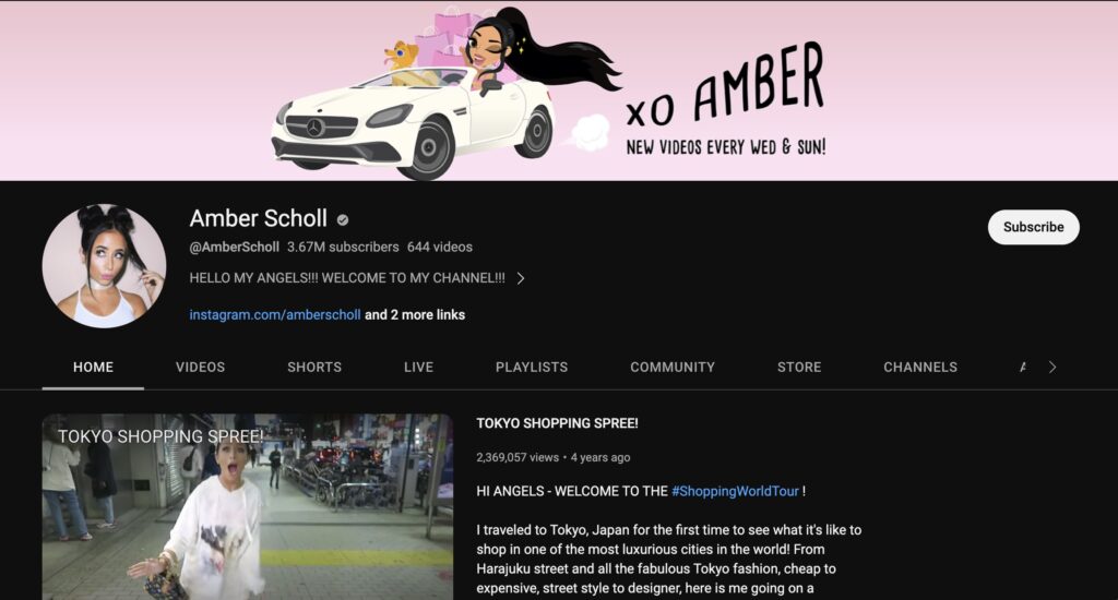 YouTube Fashion Influencer Amber Scholl Example