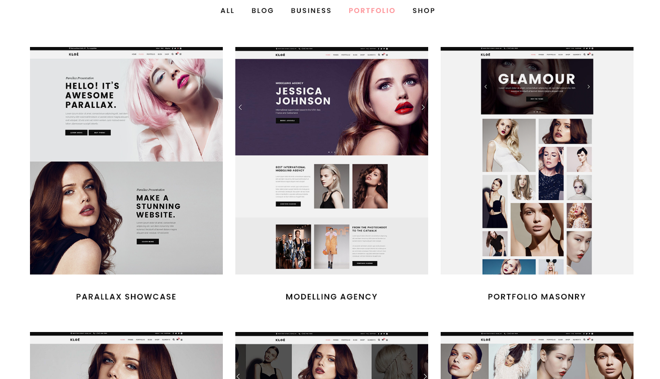 Screenshot of the Kloe fashion blogging theme