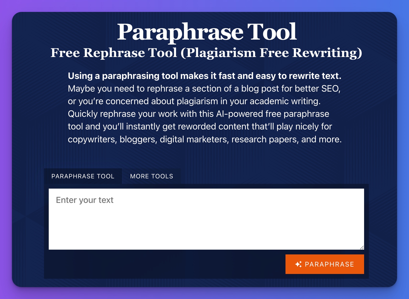 Free Paraphrase Tool Plagiarism Free Rephrasing No Login Free Paraphrase Tool Plagiarism Free Rephrasing No Login