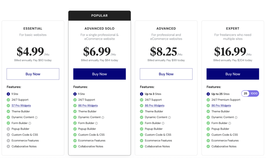 Elementor Pro Plan