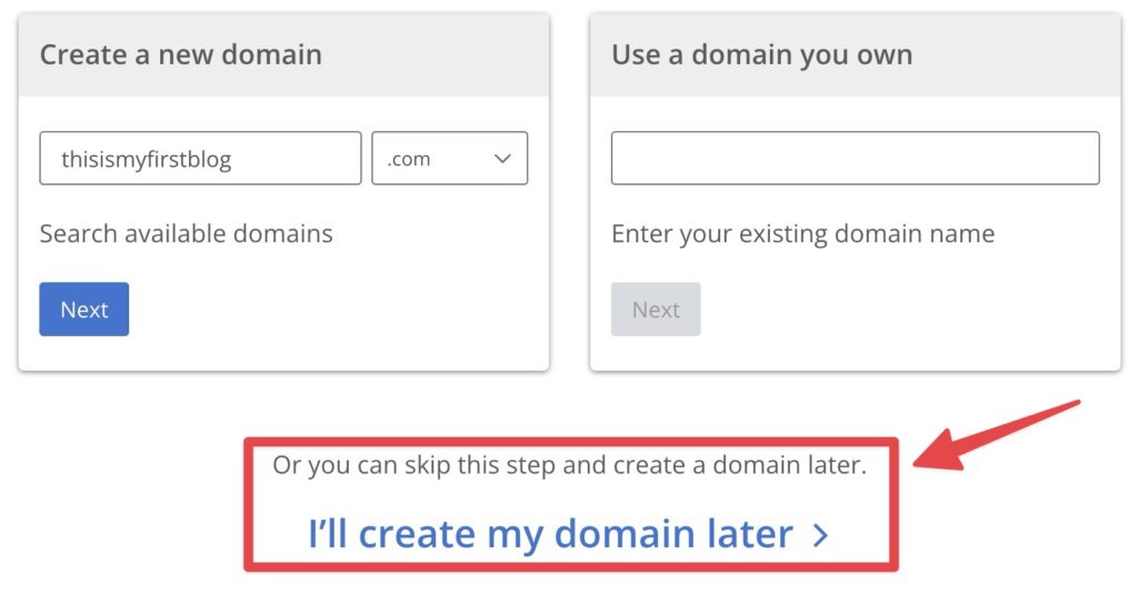 Starting a Blog with WordPress and Bluehost (Choose a Domain Name Later) Screen Shot