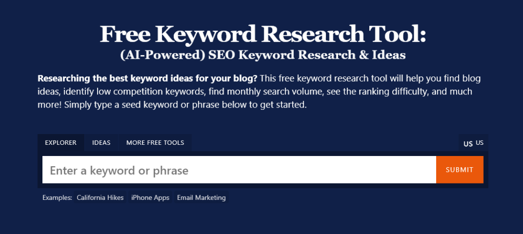 Free Keyword Research Tool (AI-Powered) SEO Keyword Research and Ideas